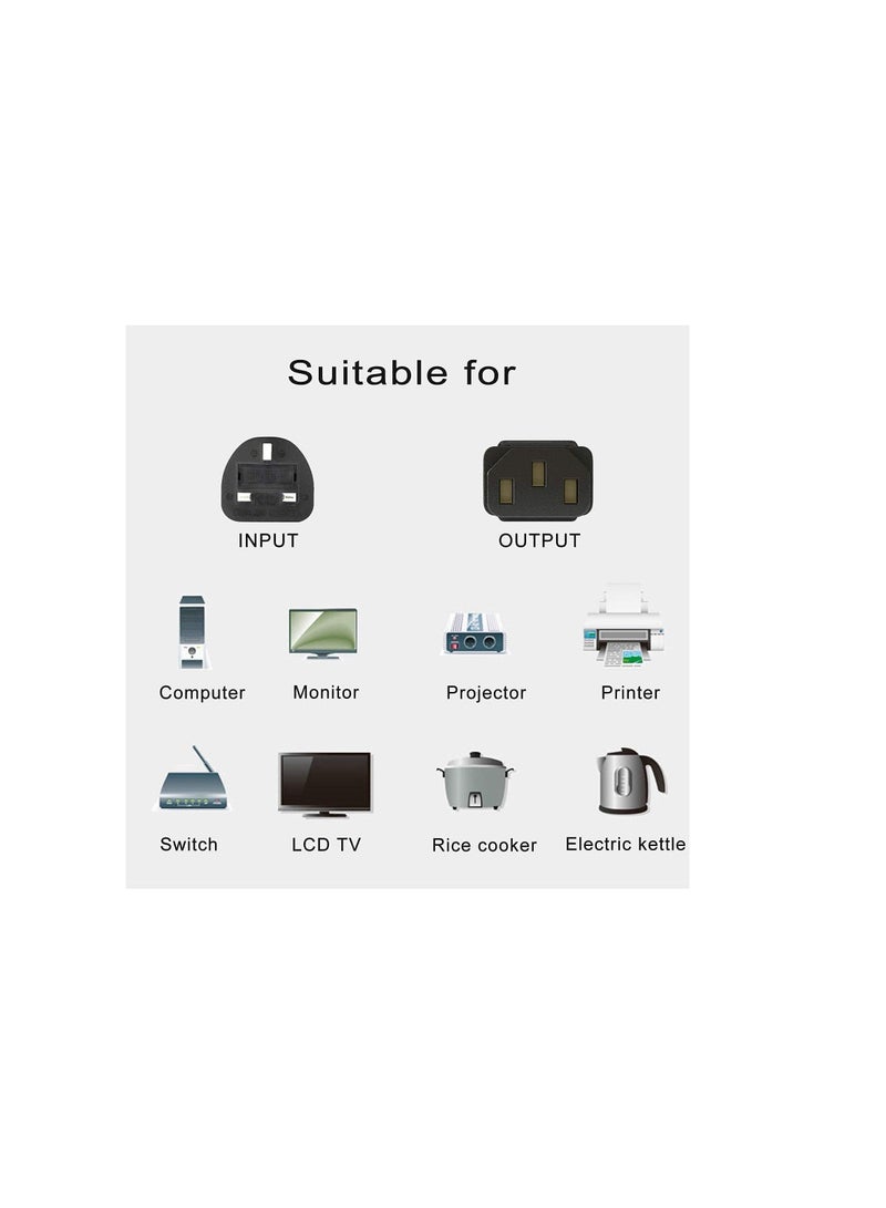 Terabyte Computer Printer and LCD Monitor UK 3 pin High Quality Power Cable with Protection Fuse 1.5m - Image 4