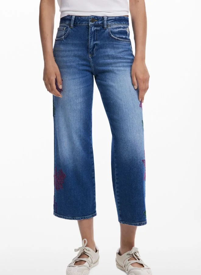 ديسيجوال جينز كولوت مطرز