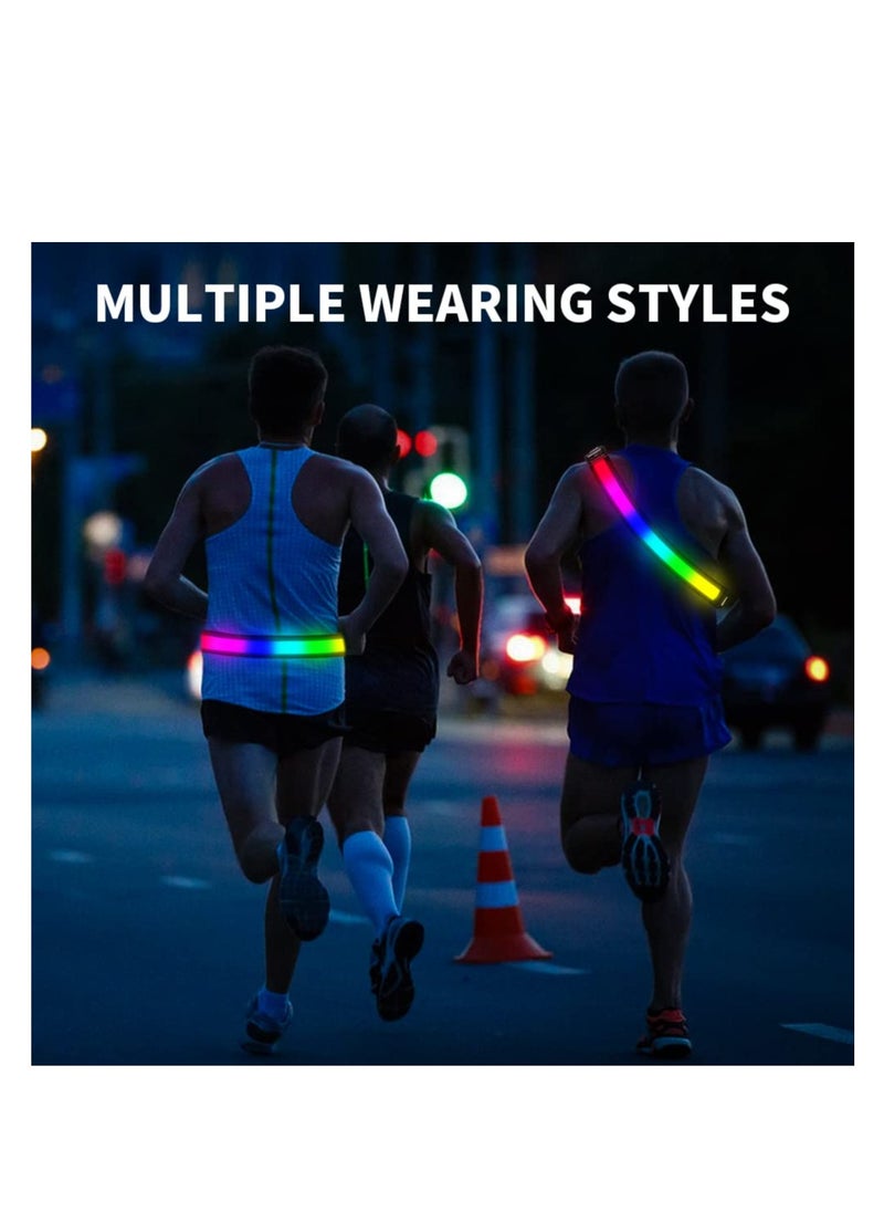 Generic - High Visibility Reflective Running Belt with USB Rechargeable Safety Light, Adjustable Size Reflective Sash for Nighttime Running and Walking, Ideal for Outdoor Activities. - Image 1