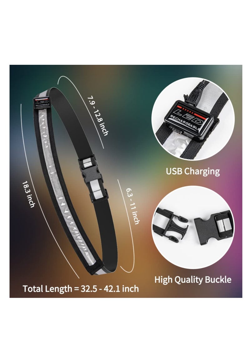 Generic - High Visibility Reflective Running Belt with USB Rechargeable Safety Light, Adjustable Size Reflective Sash for Nighttime Running and Walking, Ideal for Outdoor Activities. - Image 1