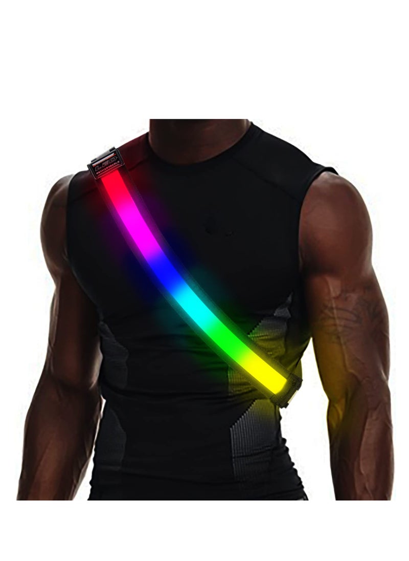 Generic - High Visibility Reflective Running Belt with USB Rechargeable Safety Light, Adjustable Size Reflective Sash for Nighttime Running and Walking, Ideal for Outdoor Activities. - Image 1