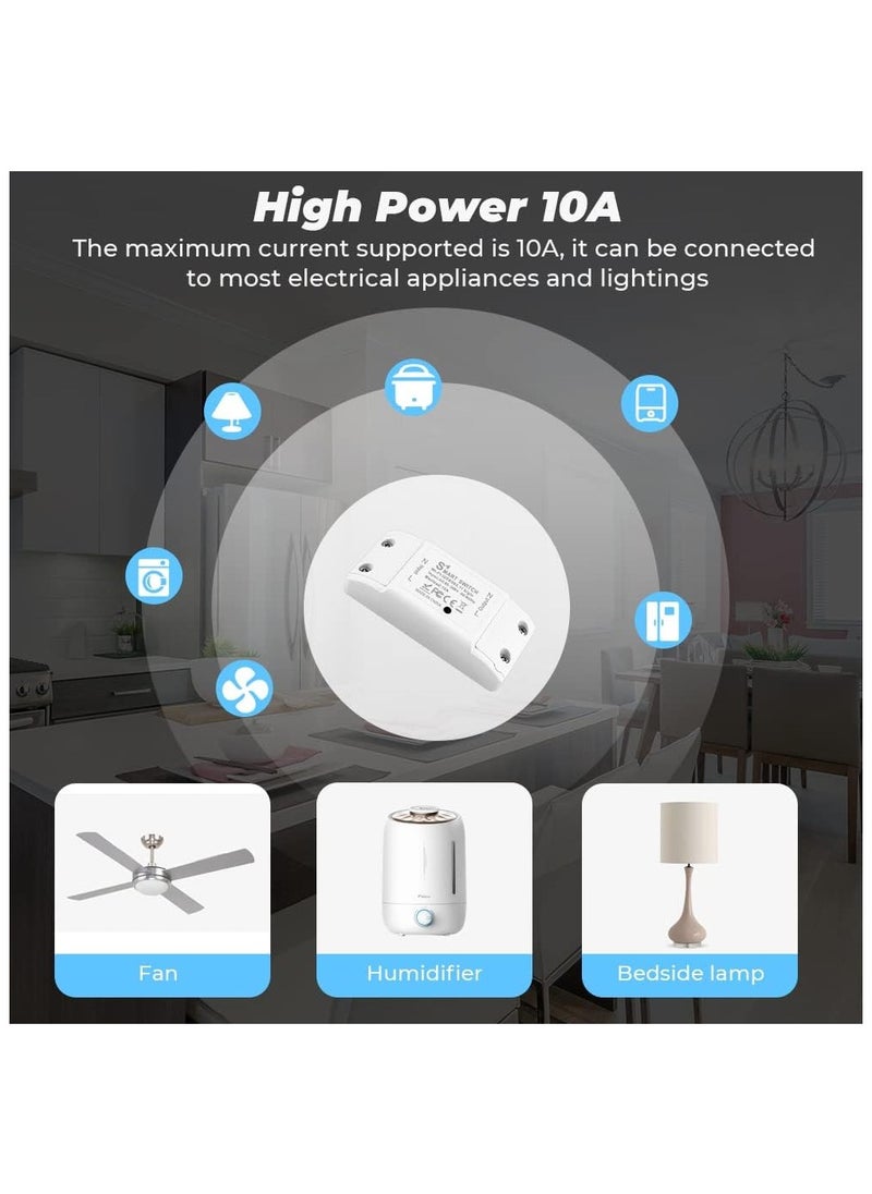 LUMIVE Lumive Smart Switch Works With Alexa & Google Home WiFi Switch Wireless Socket Smart Life APP, iOS & Android, Suit for Home Hotel Office (Smart Switch (4Pcs))  - Image 3