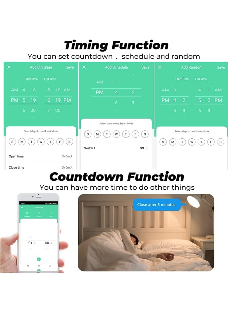 LUMIVE Lumive Smart Switch Works With Alexa & Google Home WiFi Switch Wireless Socket Smart Life APP, iOS & Android, Suit for Home Hotel Office (Smart Switch (4Pcs))  - Image 4