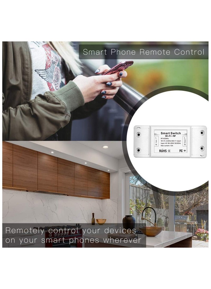 LUMIVE Lumive Smart Switch Works With Alexa & Google Home WiFi Switch Wireless Socket Smart Life APP, iOS & Android, Suit for Home Hotel Office (Smart Switch (4Pcs))  - Image 5