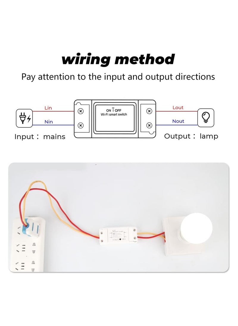 Lumive Smart Switch Works With Alexa & Google Home WiFi Switch Wireless Socket Smart Life APP, iOS & Android, Suit for Home Hotel Office (Smart Switch (4Pcs))