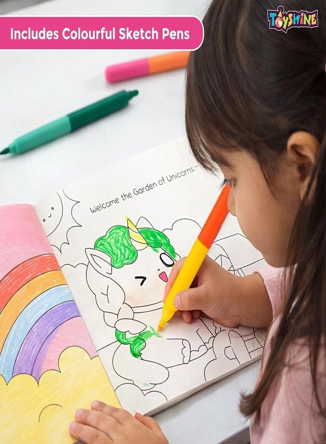 توي شاين مجموعة توي شاين من 6 كتب تلوين ورسومات فنية مع أقلام رسم مزدوجة الأطراف | كتاب رسم بتصميم وحيد القرن مع أقلام تلوين | لعبة تعليمية إبداعية، هدية مثالية لأعياد الميلاد ومجموعة أنشطة مدرسية للأطفال من عمر 3 سنوات فما فوق - Image 5