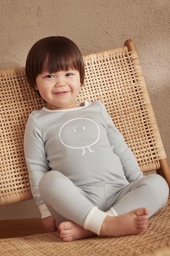 MORI Baby Unisex Snoozy Daywear Set in Blue Stripe - Comfortable Top and Elastic Waist Pants - Toddler - 9-12 Months - Image 3