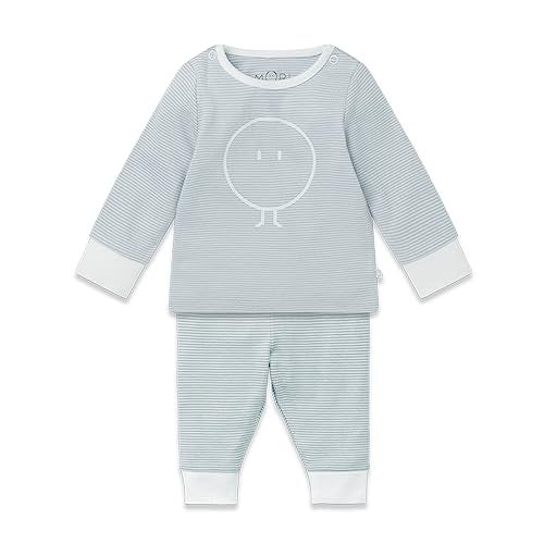 MORI Baby Unisex Snoozy Daywear Set in Blue Stripe - Comfortable Top and Elastic Waist Pants - Toddler - 9-12 Months - Image 1
