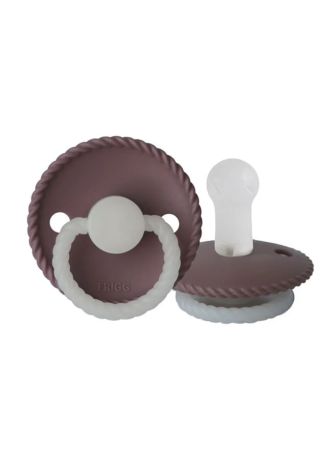 FRIGG Pack Of 1 Rope Night Silicone Baby Pacifier 6-18M Twilight Mauve Night -Size 2