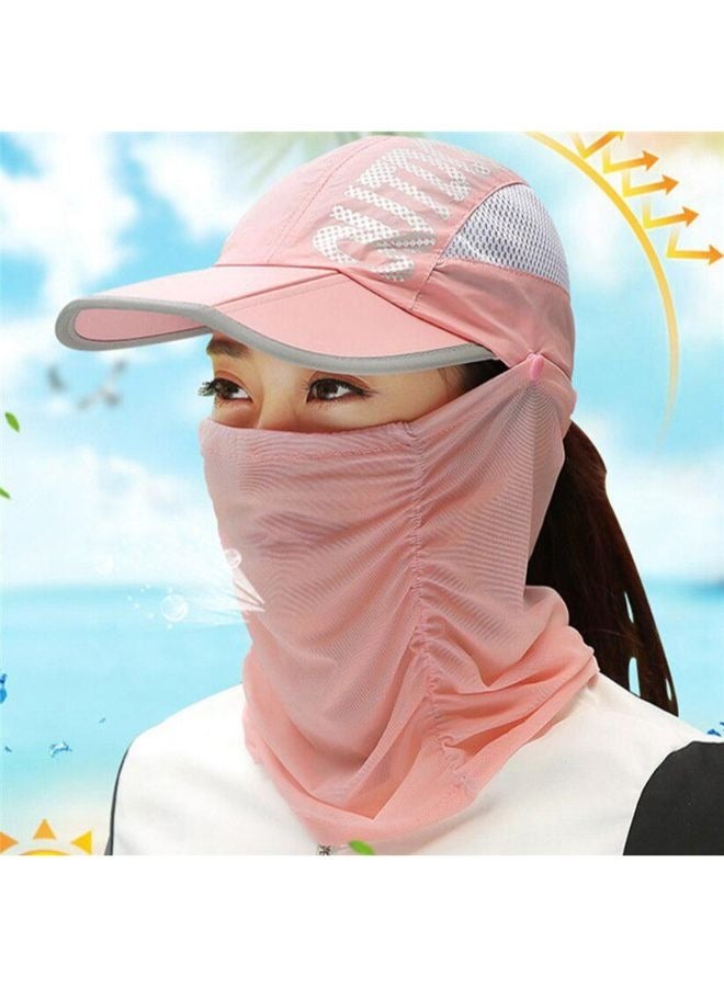 Generic Adjustable Folding Sun Cap Sun Protection Fishing Hat Baseball Cap with Removable Face Neck Cover Flap for Men and Women  - Image 3