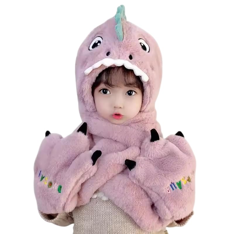 Richmen طقم ريتشمن الشتوي 3 في 1 من وشاح بغطاء رأس وقبعة وقفازات للنساء قبعة صوفية لطيفة للأولاد والبنات (فوق 12 سنة) - Image 1