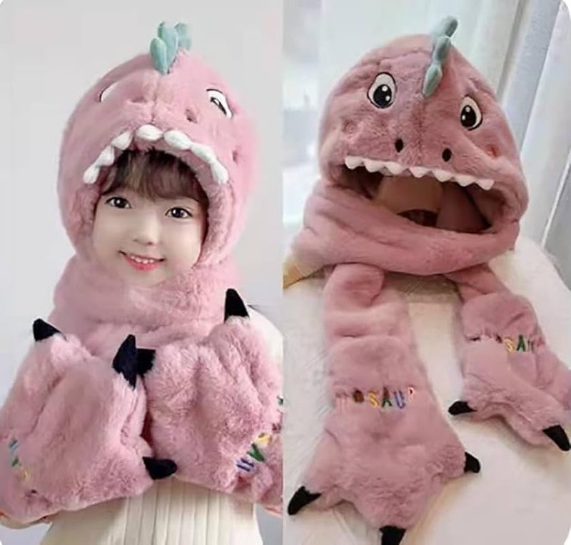 Richmen طقم ريتشمن الشتوي 3 في 1 من وشاح بغطاء رأس وقبعة وقفازات للنساء قبعة صوفية لطيفة للأولاد والبنات (فوق 12 سنة) - Image 4