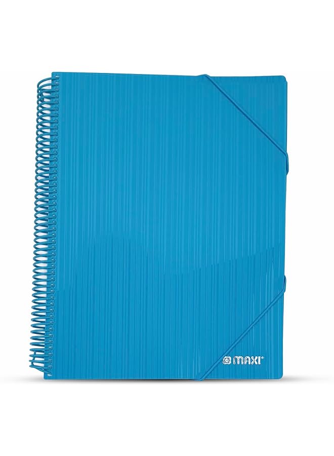 Maxi Spiral Display Book 40 Pocket Turquoise Clear Pockets Book File Folder Document Presentation Organizer For Portfolio Music Artwork Display For School Business Office - Image 1