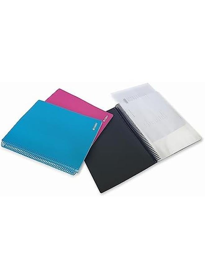 Maxi Spiral Display Book 40 Pocket Turquoise Clear Pockets Book File Folder Document Presentation Organizer For Portfolio Music Artwork Display For School Business Office - Image 3