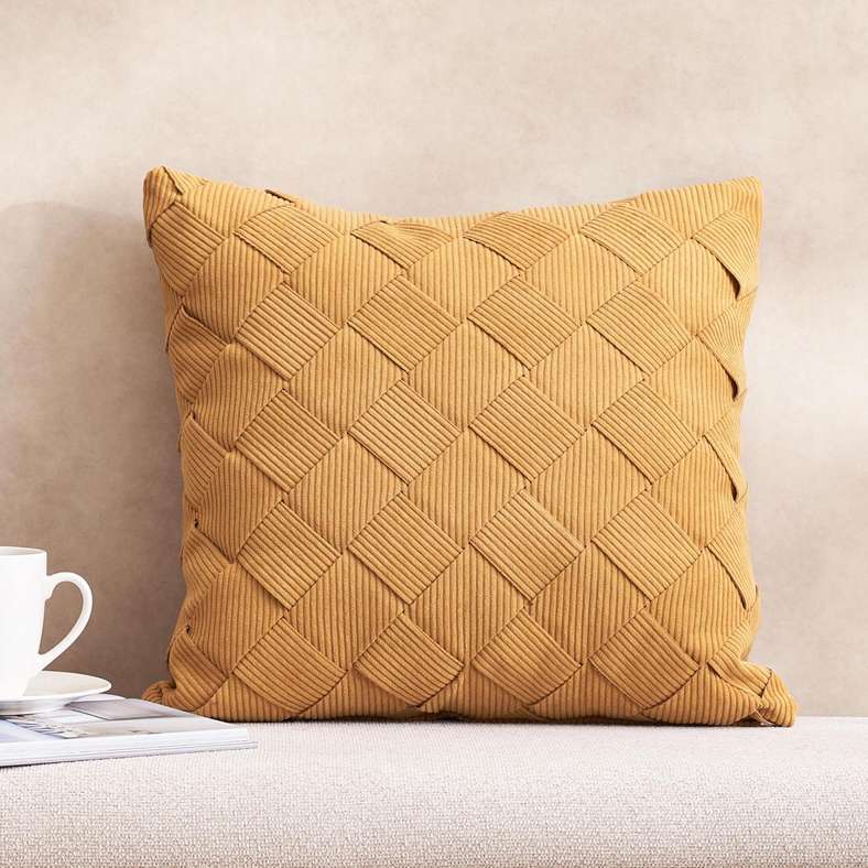 Pan Home Handwoven Cushion Honey Gold 50X50cm