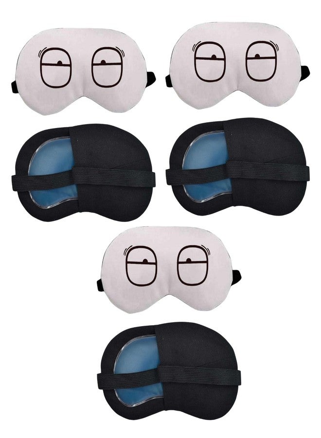 Samtrish Funny Cartoon Eye Mask with Gel Insert – Blackout Blindfold for Sleeping, Travel & Meditation – Cooling Relief for Puffy Eyes | Pack of 3 - Image 1