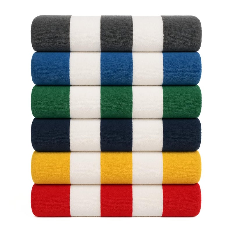 Salt Earth Cotton Striped Beach Cabana Towel, 6 Pack - 30"x60" Quick Dry Towels, Pool Essentials, Travel, Gym & Bathroom Towels, Oversized Beach Vacation Essentials (Multicolour) - Image 1