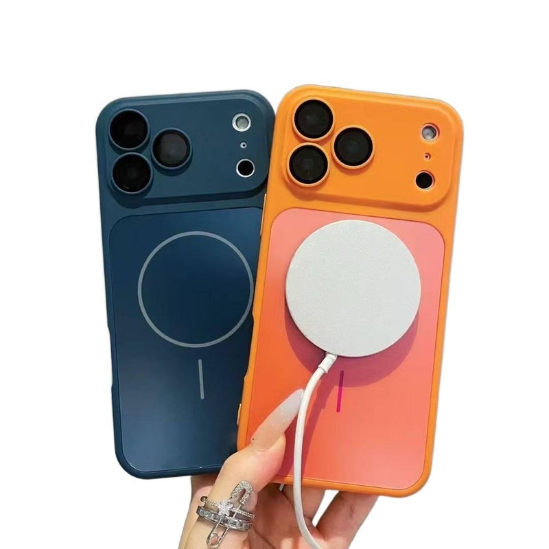 Silicone MagSafe Case for iPhone 11 Pro Max with Shockproof and Drop Protection plus Shockproof plus Strong Magnetic plus Anti-Slip Grip in Orange - Layan Lure - Image 2