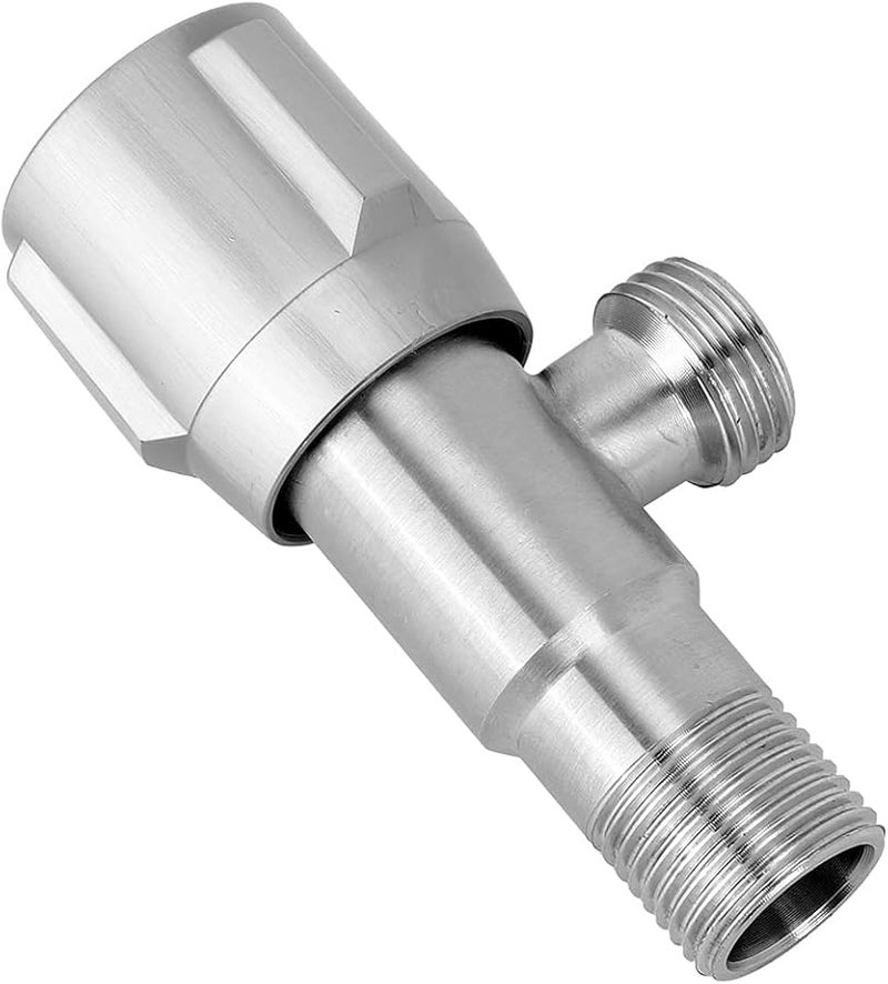 صمام زاوية من الفولاذ المقاوم للصدأ G1 2 بوصة خيطي من النوع الجداري للحمام والمرحاض - Image 2