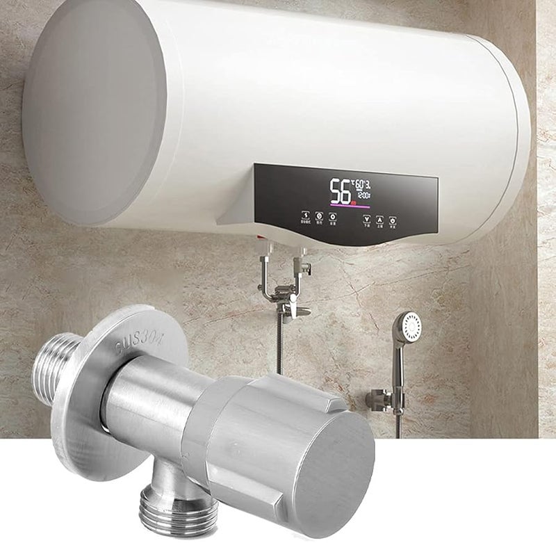 صمام زاوية من الفولاذ المقاوم للصدأ G1 2 بوصة خيطي من النوع الجداري للحمام والمرحاض - Image 5