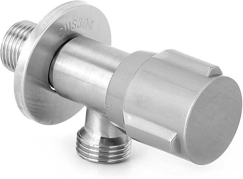 صمام زاوية من الفولاذ المقاوم للصدأ G1 2 بوصة خيطي من النوع الجداري للحمام والمرحاض - Image 3