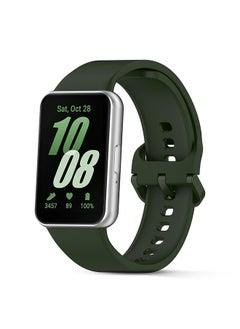 O Ozone Silicone Band For Samsung Galaxy Fit 3, Soft Adjustable Sport Breathable Replacement Watch Strap Loop for Men Women- Army green  - Image 1