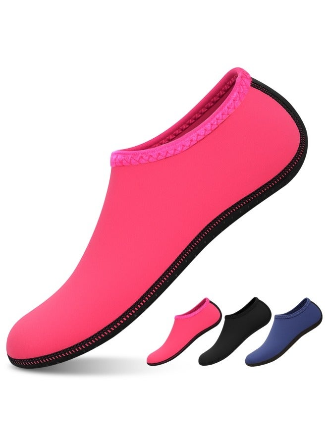 GGEROU Swimming Socks for Women Men Waterproof Swim Socks Quick Dry Beach Pool Sports Shoes Rose Red - Image 1