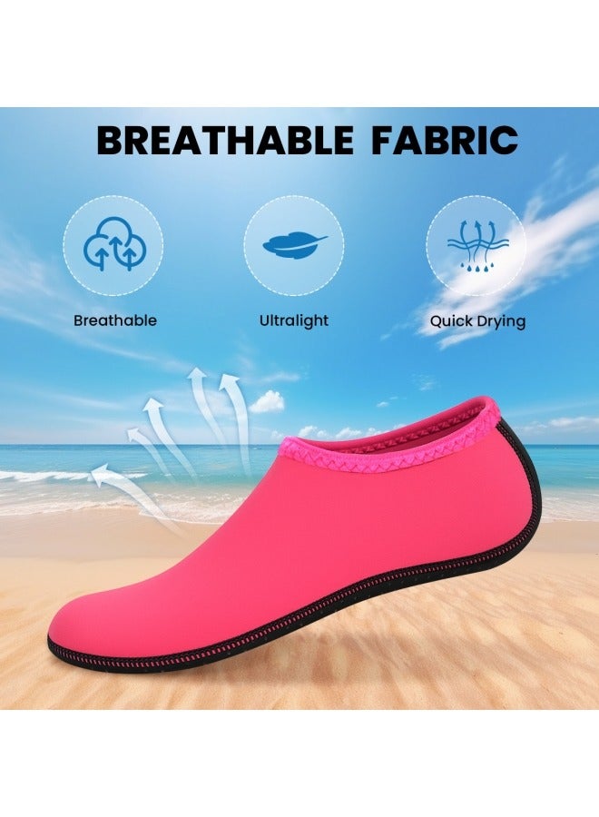 GGEROU Swimming Socks for Women Men Waterproof Swim Socks Quick Dry Beach Pool Sports Shoes Rose Red - Image 3