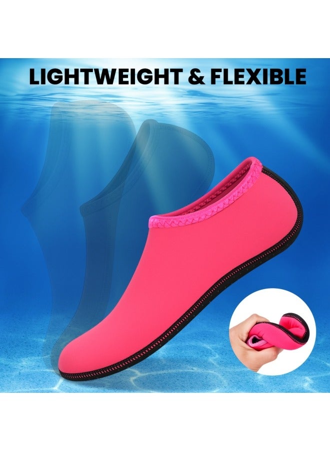 GGEROU Swimming Socks for Women Men Waterproof Swim Socks Quick Dry Beach Pool Sports Shoes Rose Red - Image 4