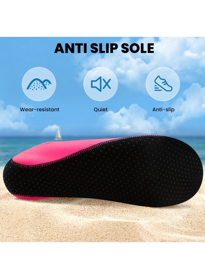 GGEROU Swimming Socks for Women Men Waterproof Swim Socks Quick Dry Beach Pool Sports Shoes Rose Red - Image 5