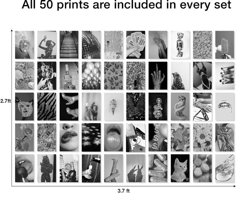 Y2K BOO Black and White Wall Art Prints - Modern Chic Wall Collage Kit, 50pcs 4x6 Photo Card Set for Trendy Room Decor, Glamorous Party Posters for Teen Girls Dorm & Bedroom - Image 4