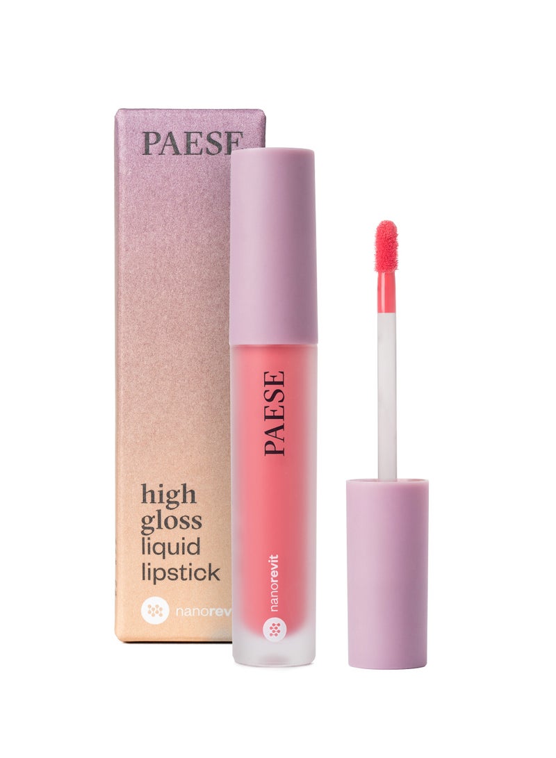 Paese Nanorevit High Gloss Liquid Lipstick  Hydrating Glossy Liquid Lip Colour with Non Sticky Formula, Vibrant Coral Shine Lipstick for Smooth Fuller Looking Lips 52 Coral Reef Orange - Image 1