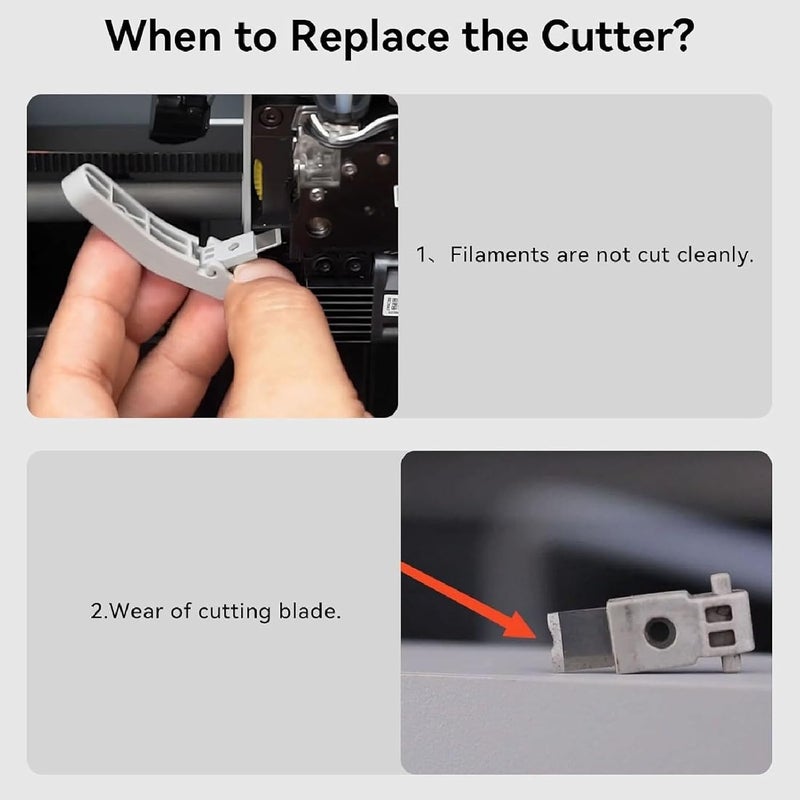 VINGVO 3D Printer Filament Cutter Replacement Filament Cutter Blades Spare Parts 3PCS Stainless Steel Precise Ground Blades for Lab A1 A1 Mini P1 X1 P1P P1S X1C X1E - Image 5