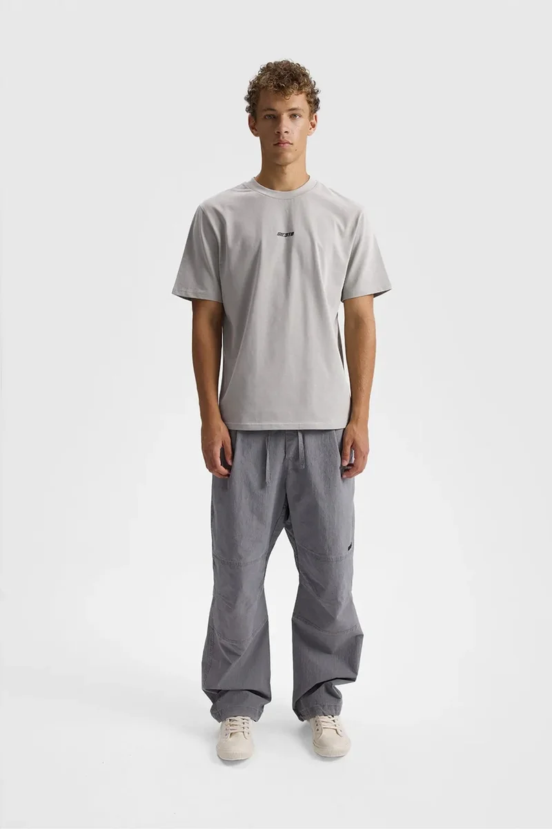 Giesto Light Grey GIESTO Relaxed Fit Logo Print Crew Neck T-Shirt for Men | Best Price UAE
