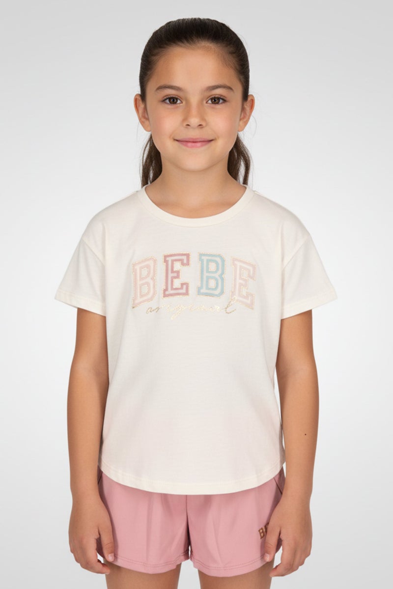 bebe Kids Girl 2 Pcs Outdoor T-Shirt And Skort Set, Multicolor - Image 1