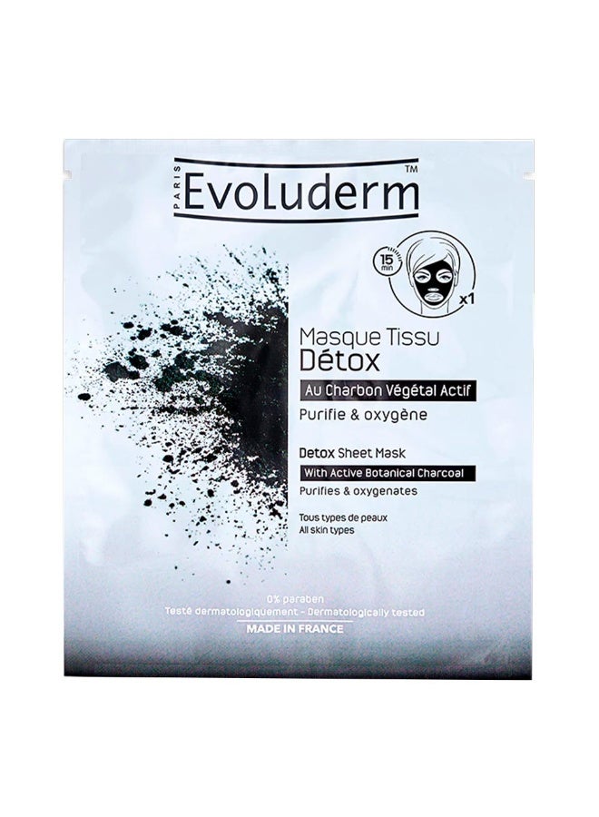 Evoluderm Detox With Active Botanical Charcoal Sheet Mask 1's 17328