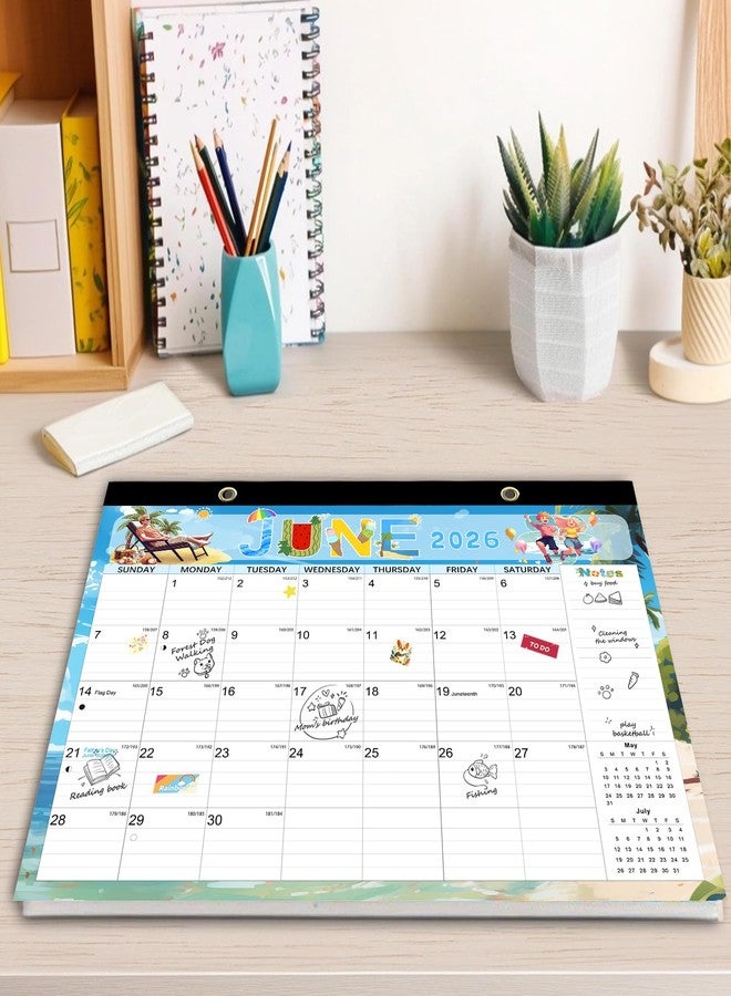 AECCN Desk Calendar 2026, Ample Space, Until June 2027 with Stickers, 17x12 Inch Large Seasonal Calendar 2026-2027 for Home, Office, Student and Teacher Supplies- Colorful - Image 3