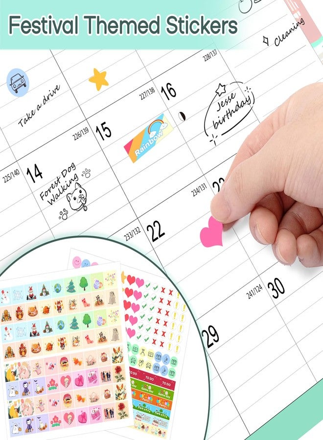AECCN Desk Calendar 2026, Ample Space, Until June 2027 with Stickers, 17x12 Inch Large Seasonal Calendar 2026-2027 for Home, Office, Student and Teacher Supplies- Colorful - Image 4