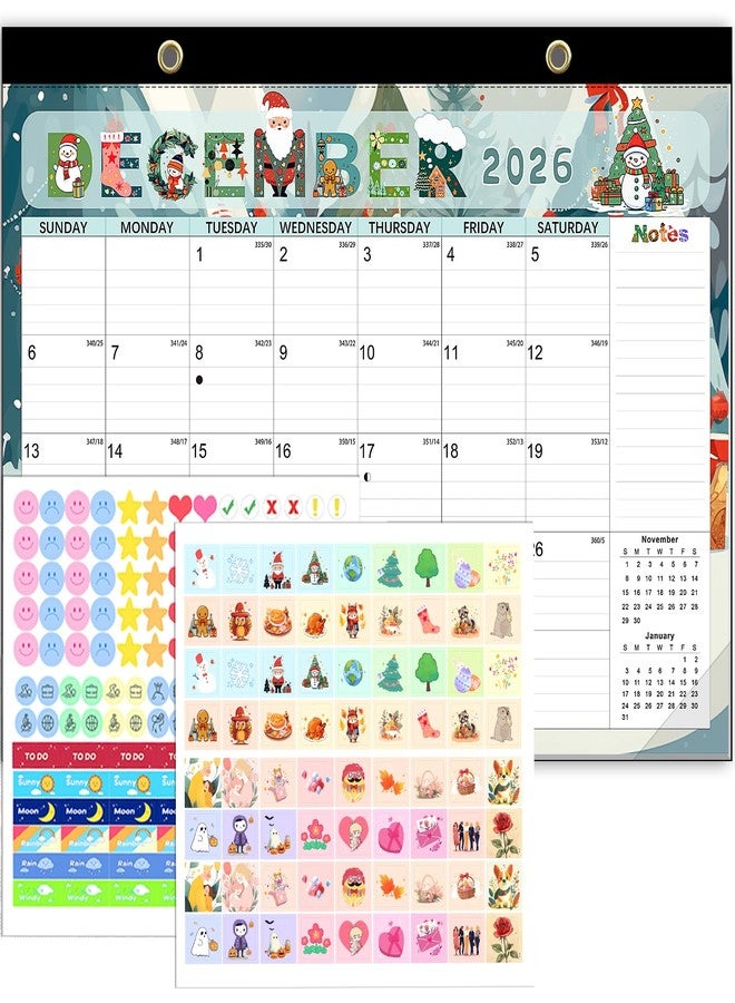 AECCN Desk Calendar 2026, Ample Space, Until June 2027 with Stickers, 17x12 Inch Large Seasonal Calendar 2026-2027 for Home, Office, Student and Teacher Supplies- Colorful - Image 1