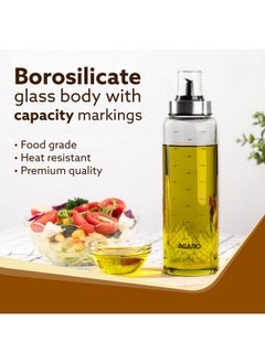 AGARO Elite Borosilicate Glass Oil Dispenser With Capacity Markings, Pack of 2, 500 Ml each, Metallic Lid, Oil Bottle Jar, Transparent - pzsku/ZA826A2206EBFB89F18D2Z/45/_/1740118842/dafcc19d-9bc8-4948-aaad-7aab3ecefa48