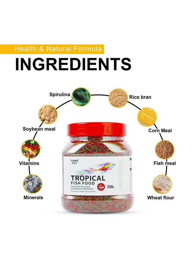 طعام أسماك استوائي للحوض يحتوي على 26% بروتين | حبيبات 1.2 مم، 250 جرام | مثالي للأسماك البالغة الصغيرة والمتوسطة الحجم - Image 4