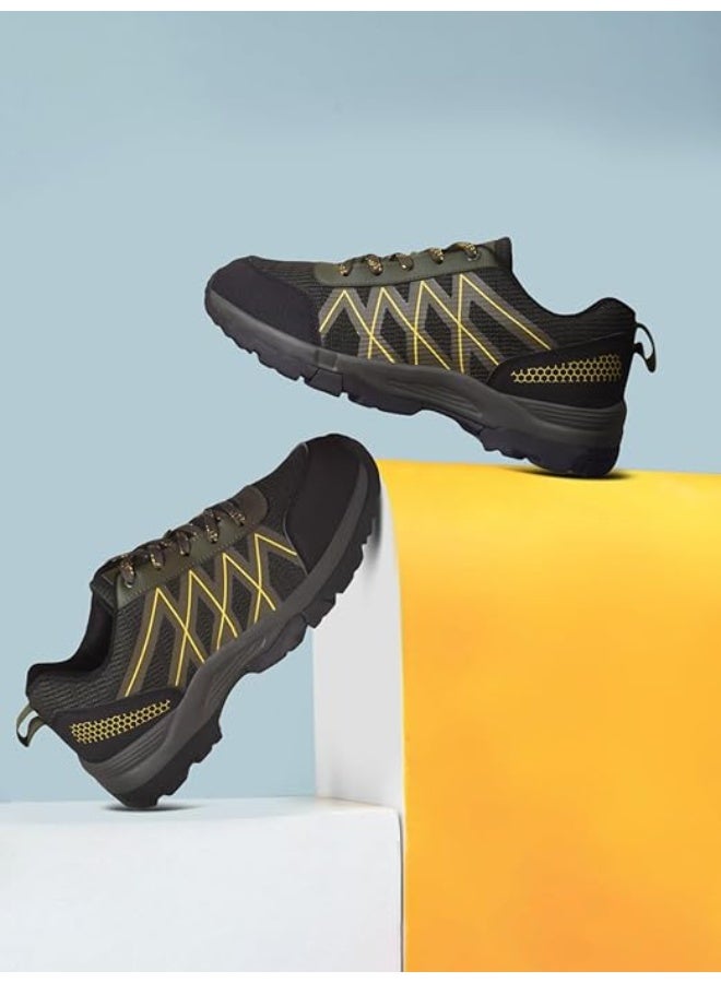 Liberty Leap7x MOUNTAIN2E Men Sports Lacing Running Shoes - Olive Green | Comfortable and Durable - Suitable for Lace-Up Walking, Gym, Jogging and Outdoor Shoes for Man - Cushioned Footbed - Image 3
