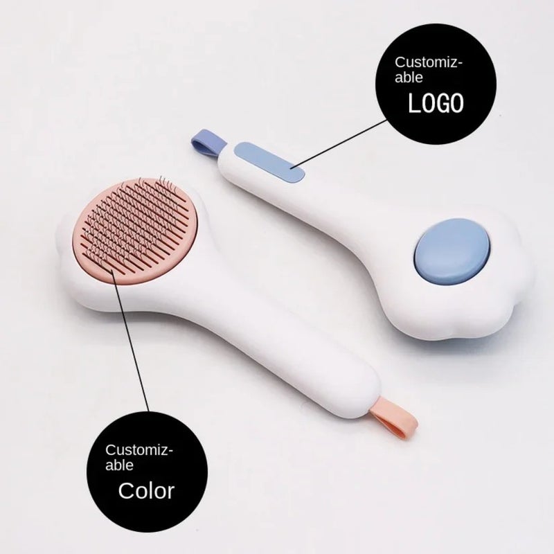 Y&D Cat Paw Pet Hair Removal Comb - One-Key Self-Cleaning Grooming Brush for Dogs, Cats, Rabbits - Shedding Tool & Brushes - Image 3