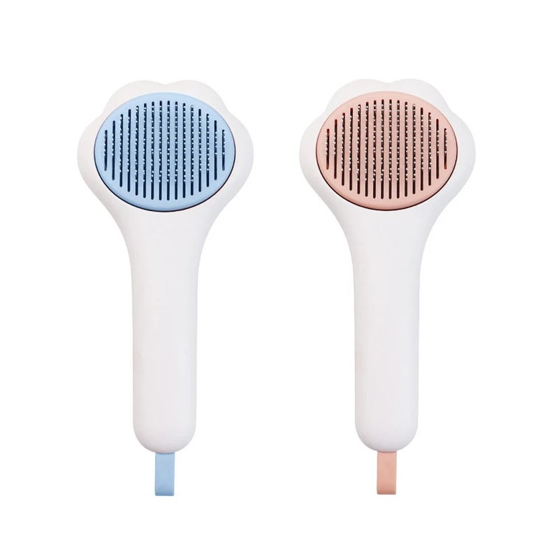 Y&D Cat Paw Pet Hair Removal Comb - One-Key Self-Cleaning Grooming Brush for Dogs, Cats, Rabbits - Shedding Tool & Brushes - Image 2
