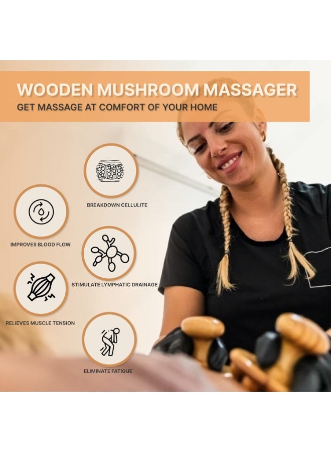 DPTER 6-in-1 Wood Therapy Massage Tools Kit- Maderoterapia Massager Roller, Gua Sha, Manual Wooden Fascia Massage for Cellulite Release, Muscle Blasting, Pain Relief, Body Sculpting - Image 4