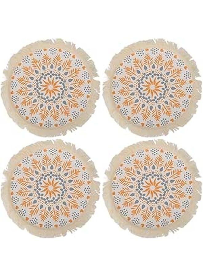 Boho Decorative Mat With Tassel Design Insulation Pad For Table Photo Shoot Props - Image 1