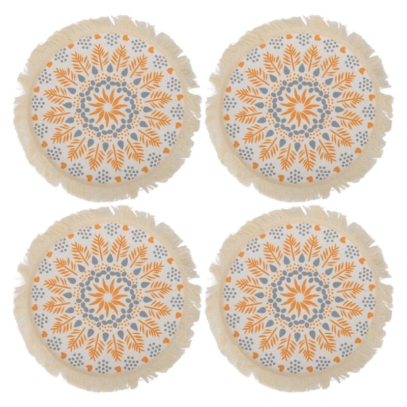 Boho Decorative Mat With Tassel Design Insulation Pad For Table Photo Shoot Props - Image 2