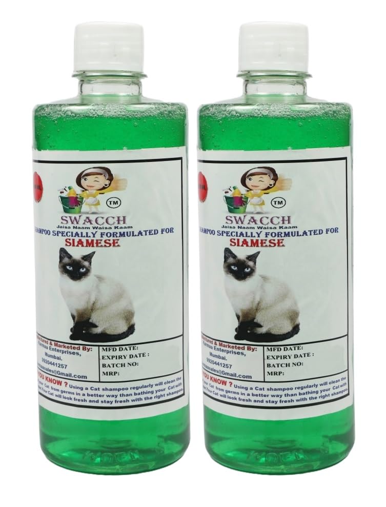 Swacch Siamese Cat Shampoo -500ml (Pack of 2) (Neem Alovera) + Bath Brush with Adjustable Straps Combo Pack - Image 2