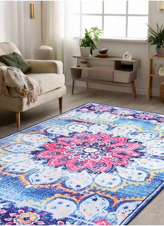 Status Contract Floral Persian Rug with Anti Slip Backing Multicolor, Polyester, 152 X 213 Cm  - Image 1