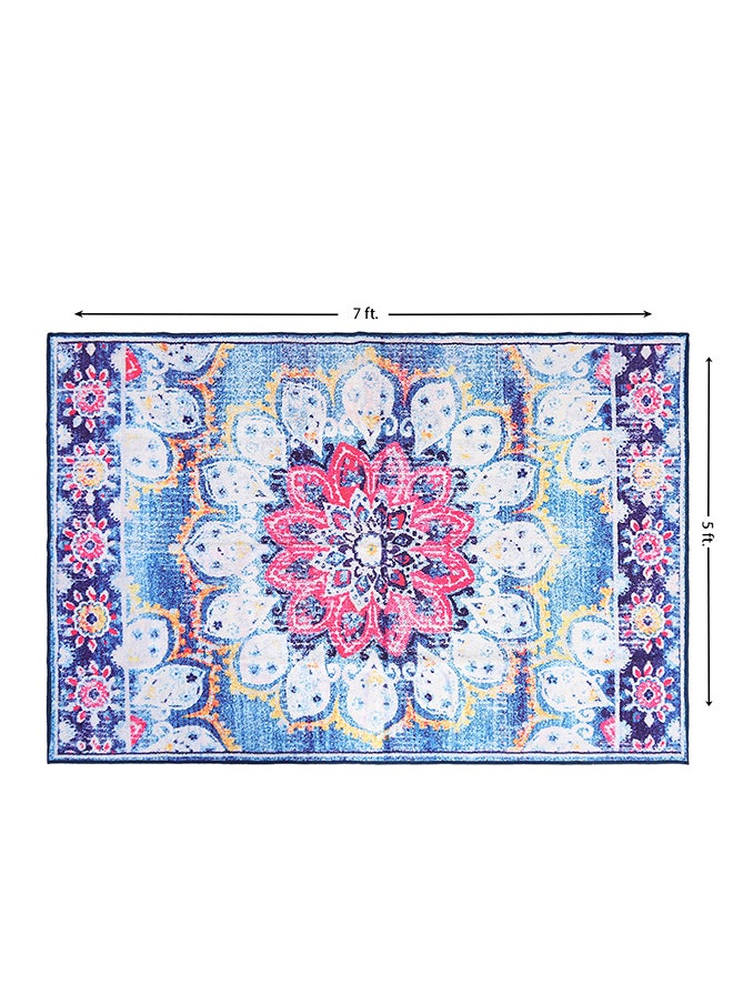 Status Contract - Floral Persian Rug with Anti Slip Backing Multicolor, Polyester, 152 X 213 Cm - Image 1